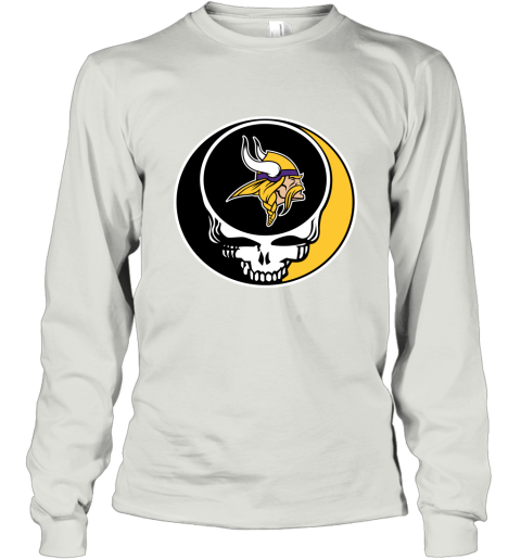 NFL Minnesota Vikings Grateful Dead Rock Band Football Sports DxZUuSj3yIm long sleeve tee 14 95 151514 front ash