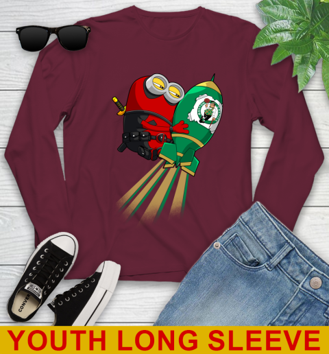 NBA Basketball Boston Celtics Deadpool Minion Marvel Shirt Youth Long Sleeve 6