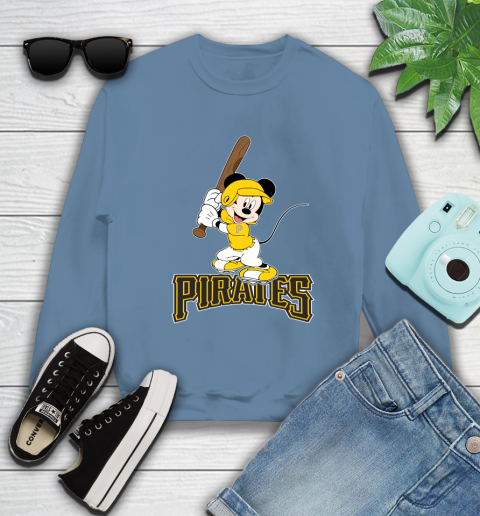 MLB Baseball Pittsburgh Pirates Cheerful Mickey Mouse Shirt Sweatshirt 8