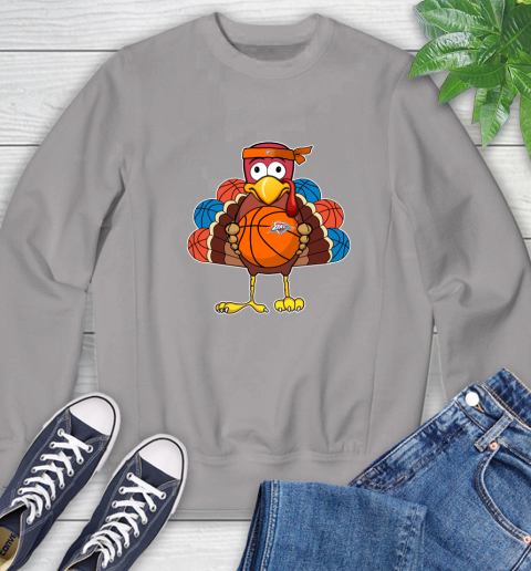 Oklahoma City Thunder Turkey thanksgiving day Sweatshirt 5