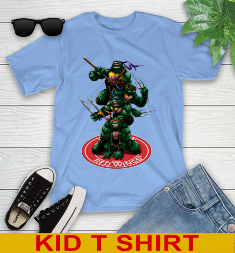 NHL Hockey Detroit Red Wings Teenage Mutant Ninja Turtles Shirt Youth T-Shirt 11