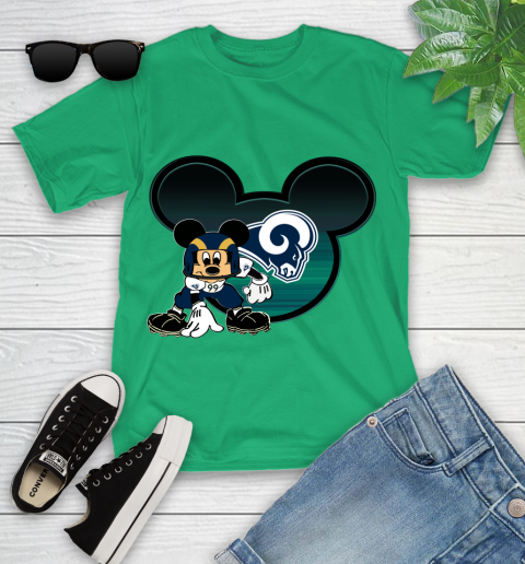 NFL Los Angeles Rams Mickey Mouse Disney Football T Shirt Youth T-Shirt 6