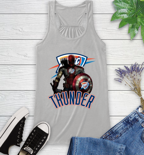 Oklahoma City Thunder NBA Basketball Captain America Thor Spider Man Hawkeye Avengers Racerback Tank