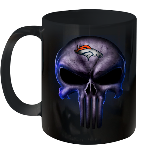 Denver Broncos NFL Football Punisher Skull Sports Ceramic Mug 11oz