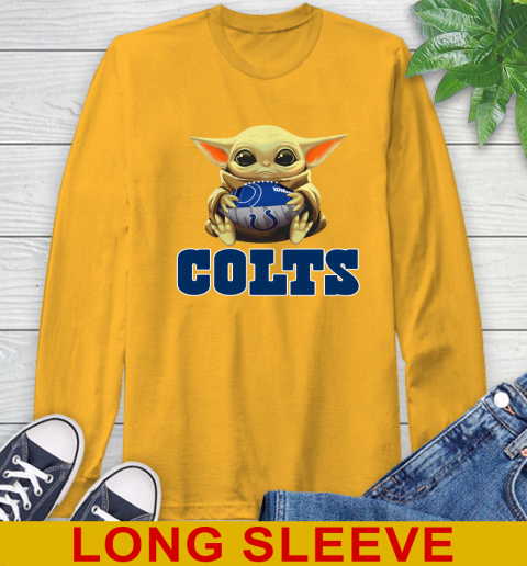 NFL Football Indianapolis Colts Baby Yoda Star Wars Shirt Long Sleeve T-Shirt 3