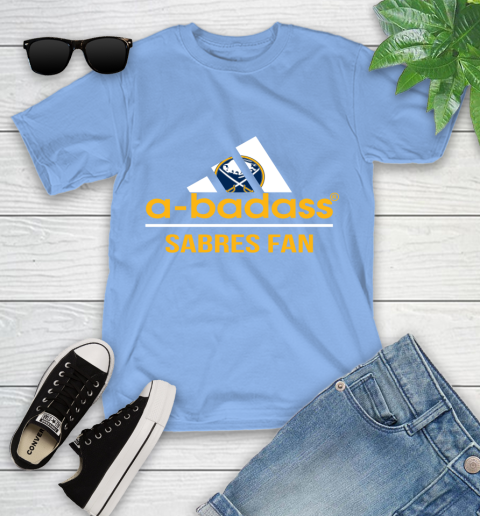 NHL A Badass Buffalo Sabres Fan Adidas Hockey Sports Youth T-Shirt 15