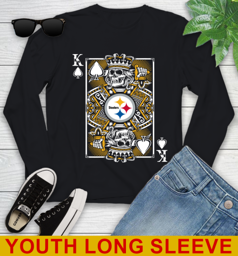 Pittsburgh Steelers NFL Football The King Of Spades Death Cards Shirt Youth Long Sleeve