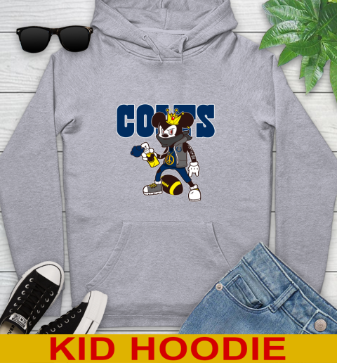 Indianapolis Colts NFL Football Mickey Peace Sign Sports Youth Hoodie 6