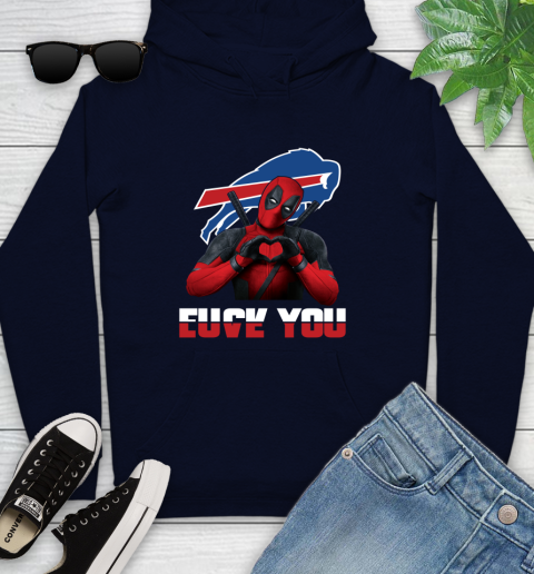 NHL Buffalo Bills Deadpool Love You Fuck You Football Sports Youth Hoodie 3