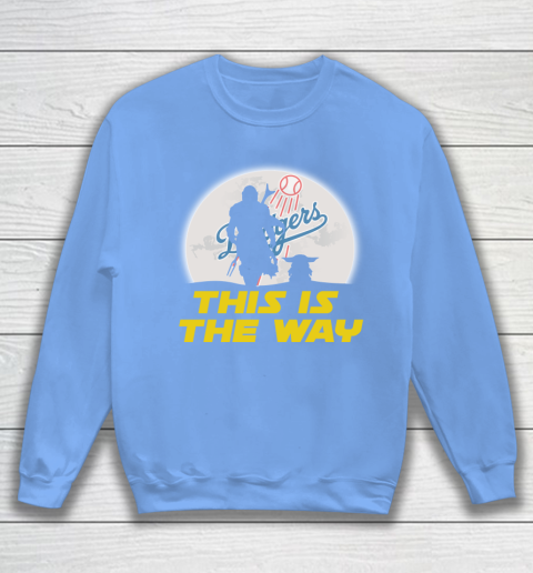 Los Angeles Dodgers MLB Baseball Star Wars Yoda And Mandalorian This Is The Way Sweatshirt 8