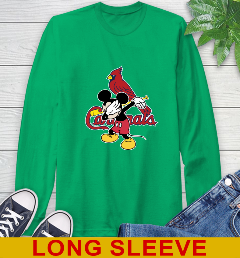St.Louis Cardinals MLB Baseball Dabbing Mickey Disney Sports Long Sleeve T-Shirt 7