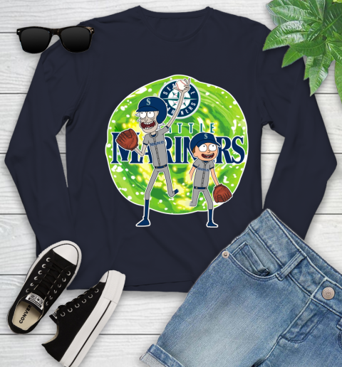 MLB Seattle Mariners Rick And Morty Baseball Sports Youth Long Sleeve 3