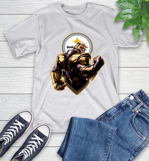 NFL Thanos Avengers Endgame Football Sports Pittsburgh Steelers T-Shirt 12