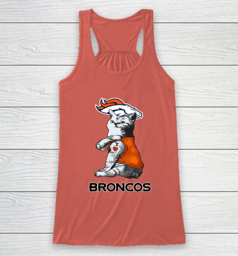 NFL Football My Cat Loves Denver Broncos Racerback Tank 3