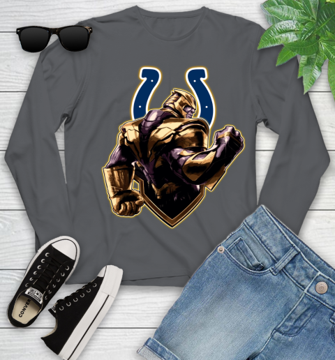 NFL Thanos Avengers Endgame Football Sports Indianapolis Colts Youth Long Sleeve 8