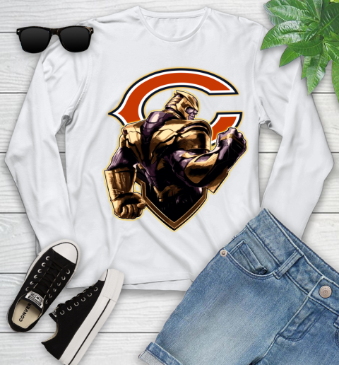 NFL Thanos Avengers Endgame Football Sports Chicago Bears Youth Long Sleeve