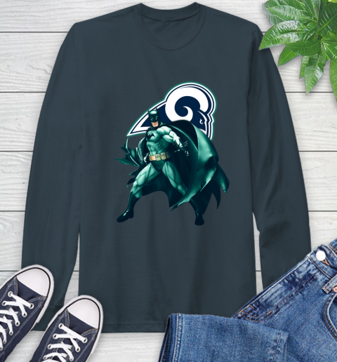 NFL Batman Football Sports Los Angeles Rams Long Sleeve T-Shirt 8