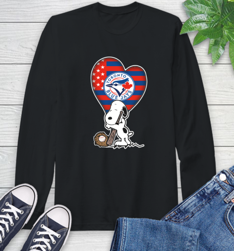 Toronto Blue Jays MLB Baseball The Peanuts Movie Adorable Snoopy Long Sleeve T-Shirt 3 Toronto Blue Jays MLB Baseball The Peanuts Movie Adorable Snoopy Long Sleeve T-Shirt - Image 3