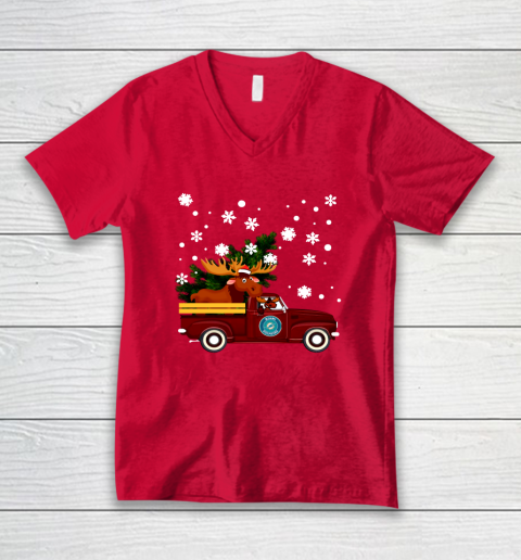 Miami Dolphins Bring Christmas Home NFL V-Neck T-Shirt 6