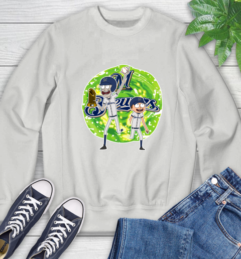 MLB Milwaukee Brewers Rick And Morty Commissioner's Trophy Baseball Sports Sweatshirt 5