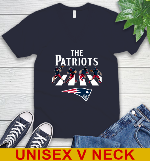 NFL Football New England Patriots The Beatles Rock Band Shirt V-Neck T-Shirt 2