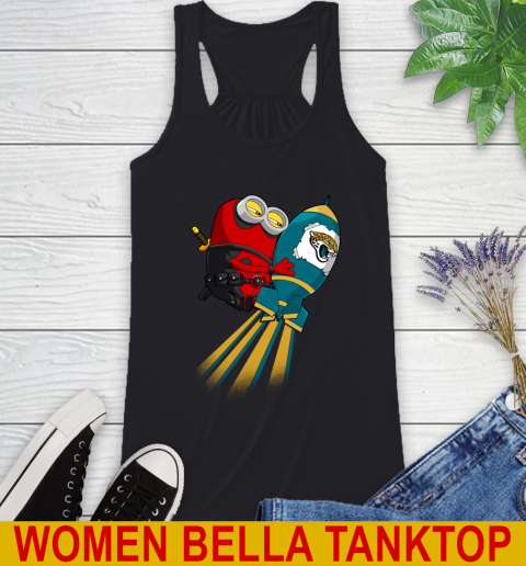 NFL Football Jacksonville Jaguars Deadpool Minion Marvel Shirt Racerback Tank