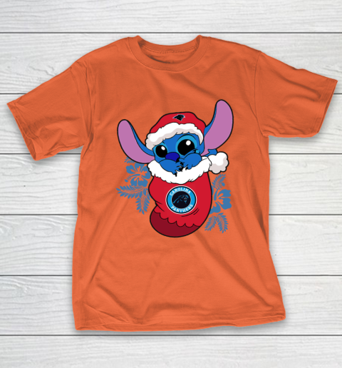 Carolina Panthers Christmas Stitch In The Sock Funny Disney NFL T-Shirt 6