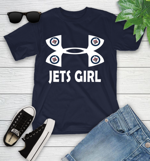 NHL Winnipeg Jets Girl Under Armour Hockey Sports Youth T-Shirt 2
