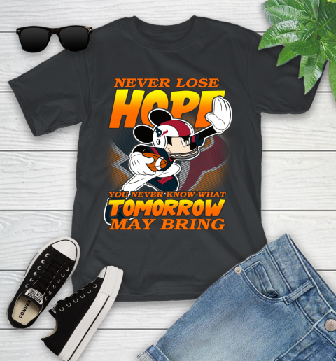 Houston Texans NFL Football Mickey Disney Never Lose Hope Youth T-Shirt
