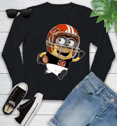 NFL Cincinnati Bengals Minions Disney Football Sports Youth Long Sleeve 2