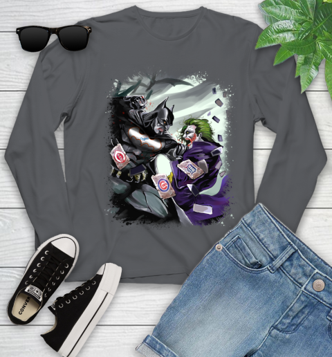 Los Angeles Dodgers MLB Baseball Batman Fighting Joker DC Comics Youth Long Sleeve 8