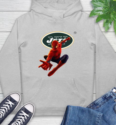 NFL Spider Man Avengers Endgame Football New York Jets Hoodie 6