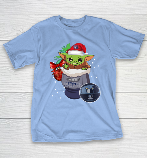 Memphis Grizzlies Christmas Baby Yoda Star Wars Funny Happy NBA T-Shirt 11