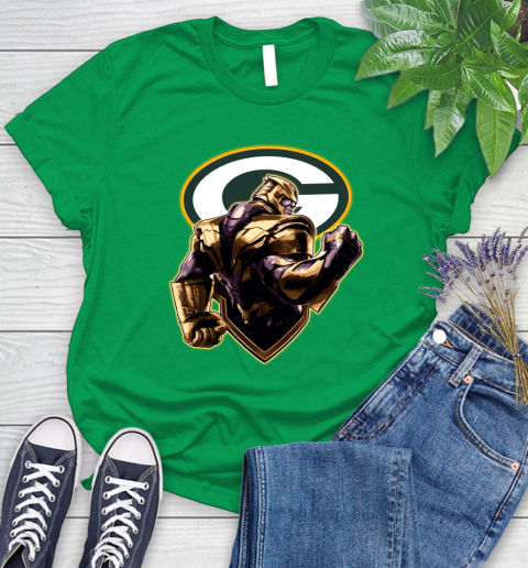 NFL Thanos Avengers Endgame Football Sports Green Bay Packers Women's T-Shirt 6