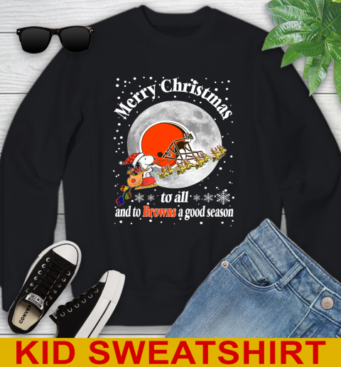 Cleveland Browns Merry Christmas To All And To Browns A Good Season NFL Football Sports Youth Sweatshirt