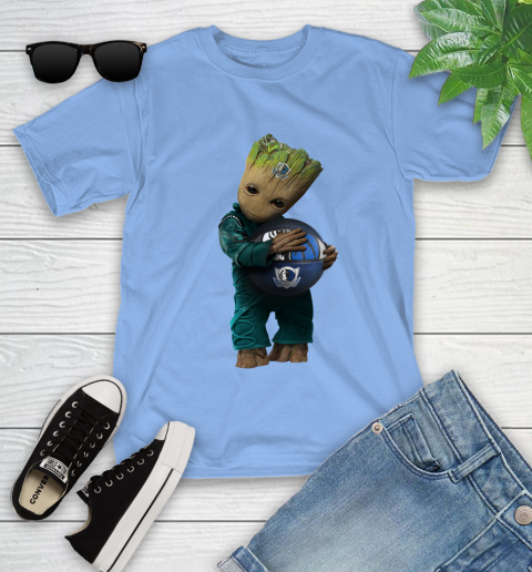 NBA Groot Guardians Of The Galaxy Basketball Sports Dallas Mavericks Youth T-Shirt 11