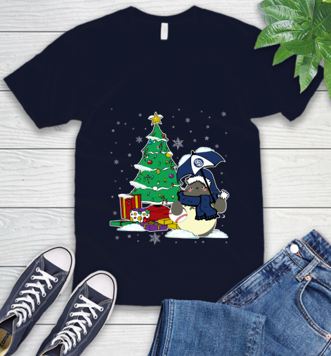 San Diego Padres MLB Baseball Cute Tonari No Totoro Christmas Sports V-Neck T-Shirt 2