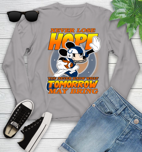 Indianapolis Colts NFL Football Mickey Disney Never Lose Hope Youth Long Sleeve 5