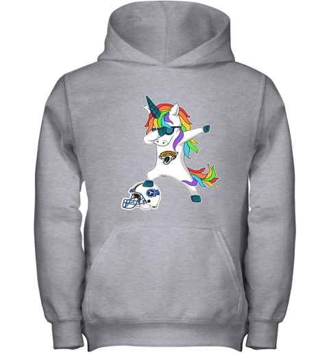 Football Dabbing Unicorn Steps On Helmet Jacksonville Jaguars Youth Hoodie