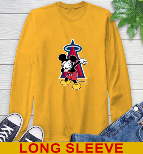 Los Angeles Angels MLB Baseball Dabbing Mickey Disney Sports Long Sleeve T-Shirt 3