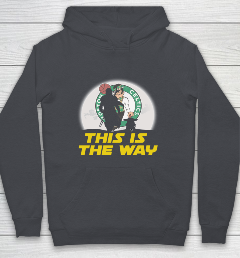 Boston Celtics NBA Basketball Star Wars Yoda And Mandalorian This Is The Way Youth Hoodie 5