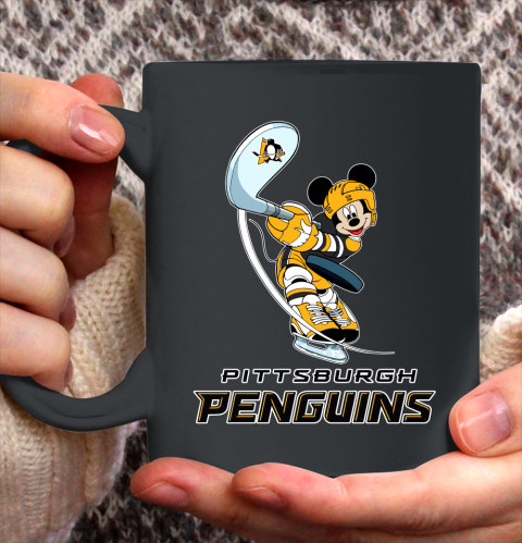 NHL Hockey Pittsburgh Penguins Cheerful Mickey Mouse Shirt Ceramic Mug 15oz