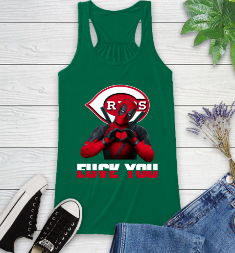 MLB Cincinnati Reds Deadpool Love You Fuck You Baseball Sports Racerback Tank 6