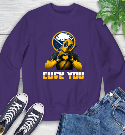 NHL Buffalo Sabres Deadpool Love You Fuck You Hockey Sports Sweatshirt 4