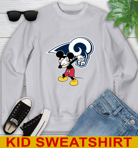 Los Angeles Rams NFL Football Dabbing Mickey Disney Sports Youth Sweatshirt 4