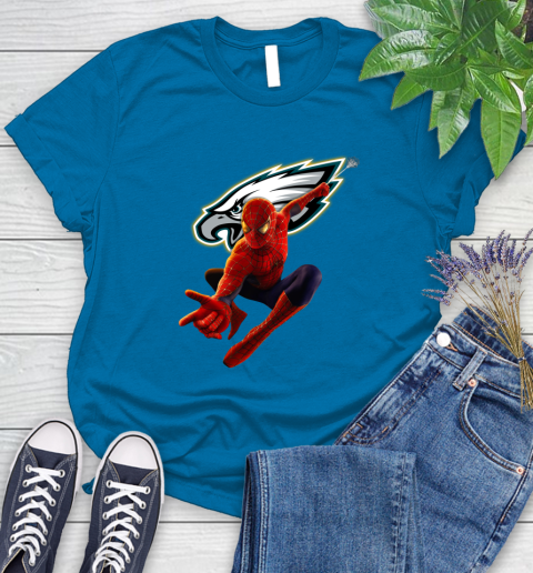 NFL Spider Man Avengers Endgame Football Philadelphia Eagles Women's T-Shirt 7