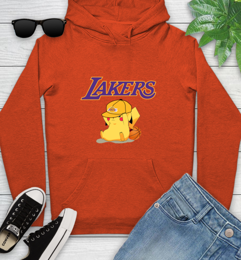 NBA Pikachu Basketball Sports Los Angeles Lakers Youth Hoodie 5