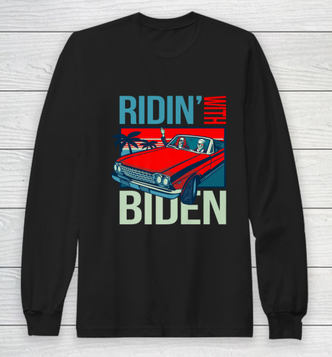 Riding With Biden Kamala Harris Joe Biden Vintage Retro Car Long Sleeve T-Shirt