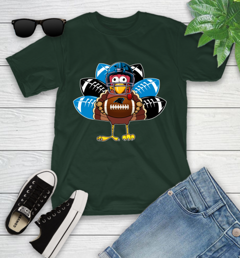 Carolina Panthers Turkey Thanksgiving Day Youth T-Shirt 5