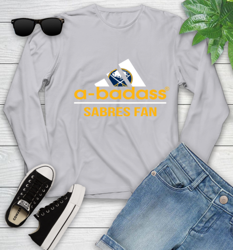 NHL A Badass Buffalo Sabres Fan Adidas Hockey Sports Youth Long Sleeve 5